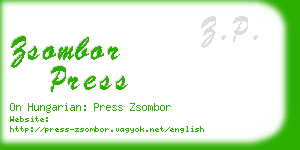 zsombor press business card